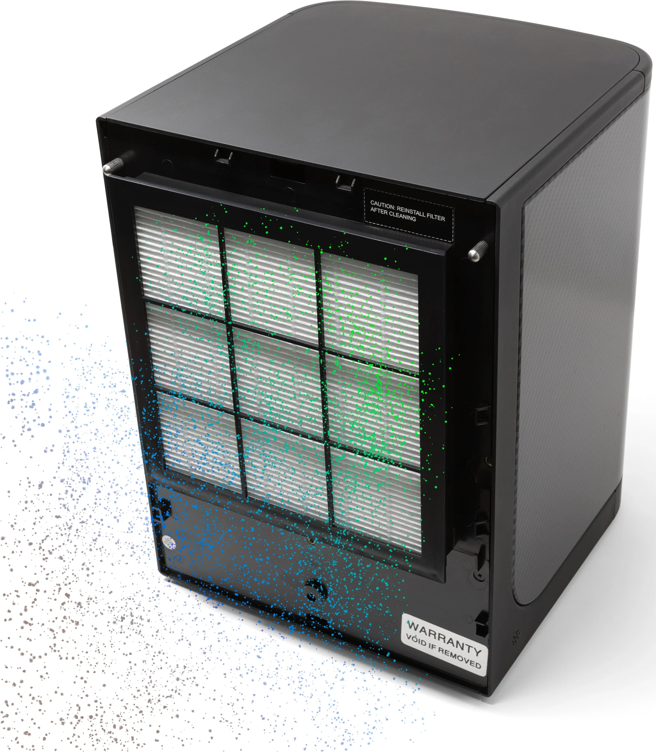 HEPA Filter absorbing dust particles inside an air purifier